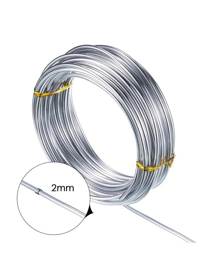تيكيونايت سلك حرفي من الألومنيوم من TecUnite لنحت الهيكل المعدني، سلك حرفي قابل للانحناء لصنع المجوهرات بنفسك (لفافة واحدة، فضي، 10 أمتار × 2 مم) - Image 2