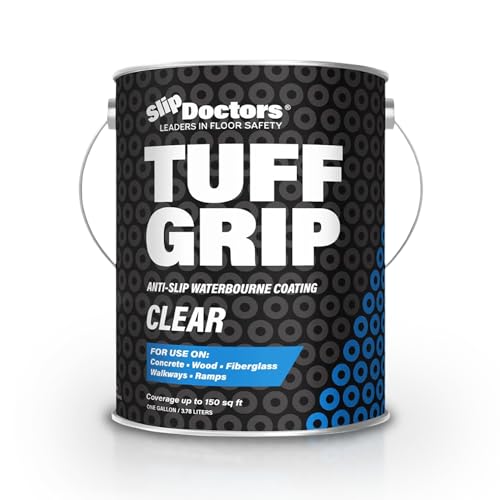 Slip Doctors Tuff Grip Clear Non-Skid Paint for Ramps, Floors, Decks & Stairs – Textured Anti-Slip Grip Coating for Slip Resistant Traction (One Pack) - Image 1