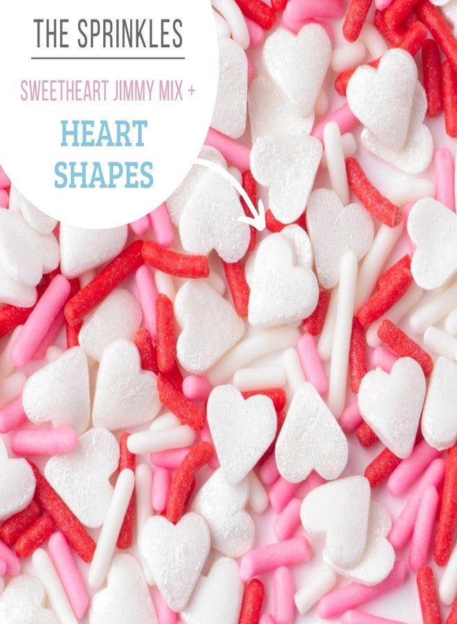 Sweets Indeed Valentines Day Frosting Decorating Set | Red White & Pink Frosting Tubes, Decorating Nozzles & Heart Jimmies Sprinkles | Baking Kit | 11.31 ounces - Image 3