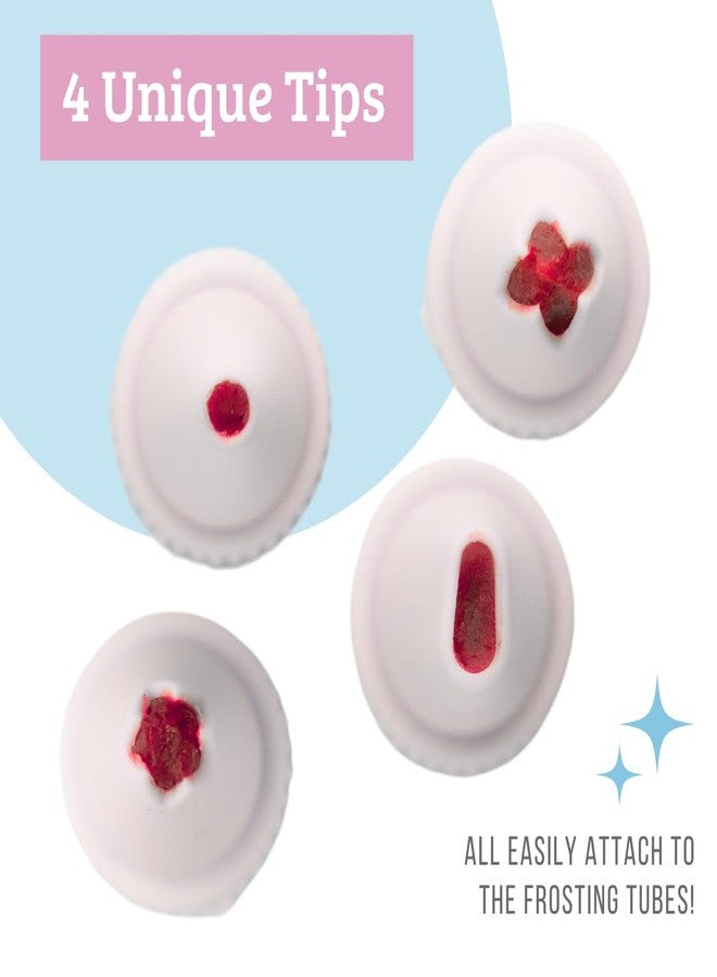 Sweets Indeed Valentines Day Frosting Decorating Set | Red White & Pink Frosting Tubes, Decorating Nozzles & Heart Jimmies Sprinkles | Baking Kit | 11.31 ounces - Image 4