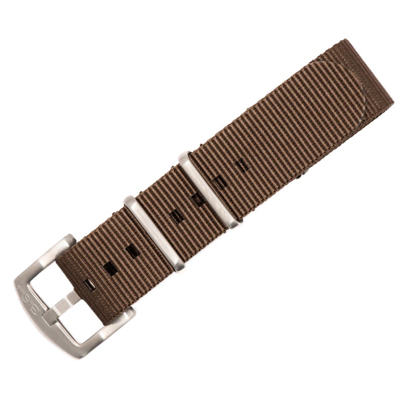 BluShark Original Collection MilitaryStyle Waterproof Watch Strap Fits All Timepiece Brands Durable Nylon Wristwatch Accessories Burnt Umber 20mm Brushed Buckle - Image 2
