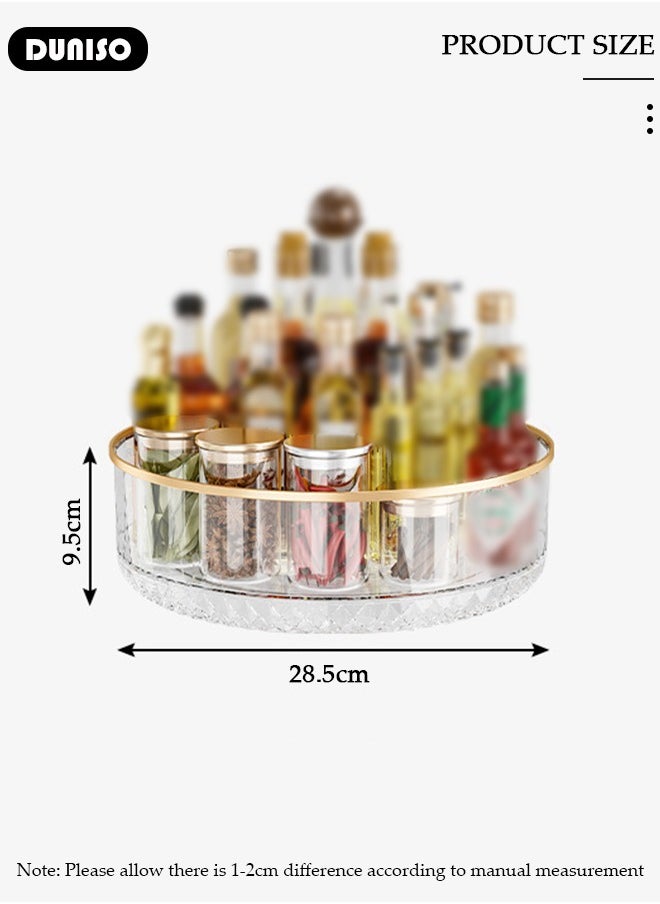 DUNISO Spice Organizer Cabinet Kitchen Organizer 360 Rotating Spice Rack Turntable Shelf Counter Top,Fridge Table Makeup Organiser Spinning Spice Rack Organizer for Cabinet Kitchen  - Image 4