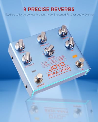 JOYO Digital Stereo Reverb Guitar Pedal 9 Modes RoomHallPlateShimmerDream More with HiCutLowCutPreDelay Infinite Trail Preset Save True Bypass PARAVERB R31 - Image 3