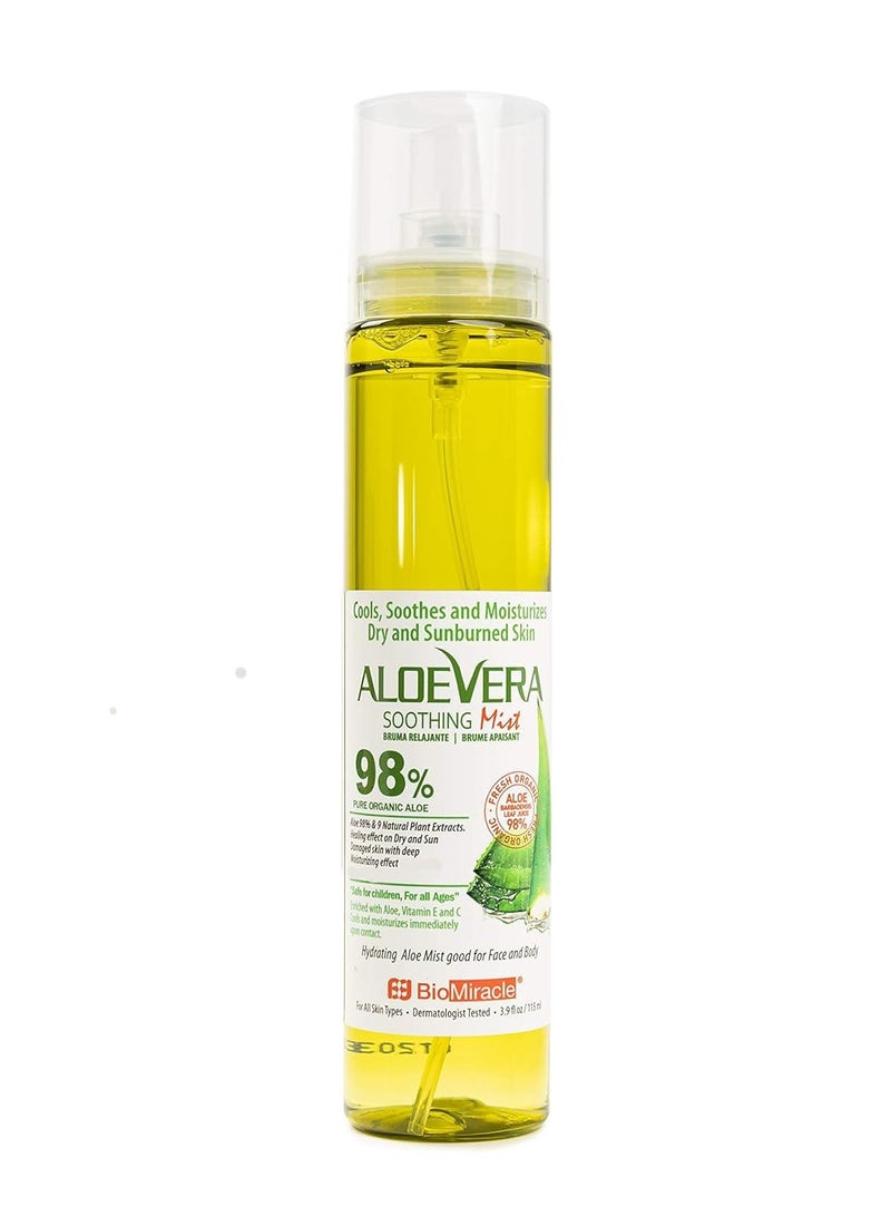 BioMiracle BioMiracle Aloe Vera Soothing Mist with 9 Natural Plant Extracts for Deep Hyration - 1 Spray Bottle, 3.9 FL Oz  - Image 1