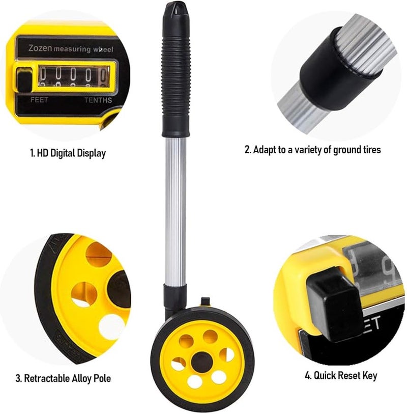 Professional Measuring Wheel 1000 Feet Capacity for Construction Landscaping and Home Use - Image 3