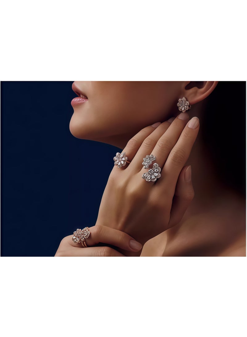 شوبارد الدانتيل مجوهرات فاخرة الماس 18 قيراطا أقراط من الذهب الوردي هدية سيدة الزفاف - Image 3