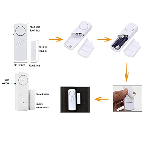 CaoXiong 2 Pack Window Alarm Door Alarm for Home Security System, Pool Door Alert for Kids Safety Toddler Door Open Alert Sensor - Image 2