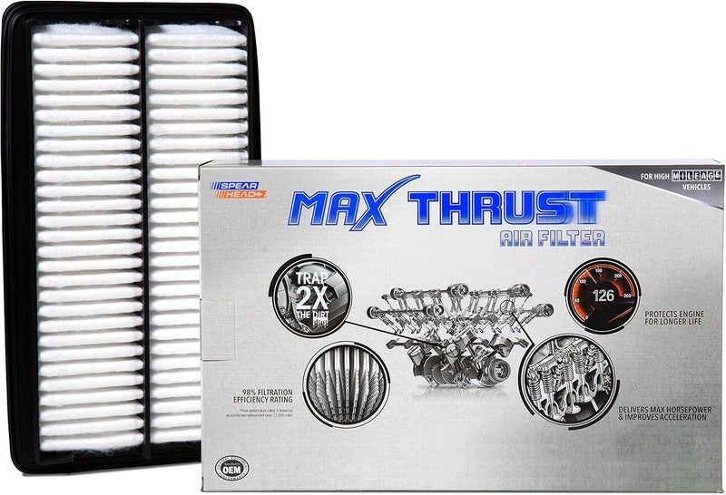 SPEARHEAD MPG Defense Max Thrust Engine Air Filter For All Mileage Vehicles, Fits Like OEM, Restores MPG & Acceleration (MT-061) - Image 1
