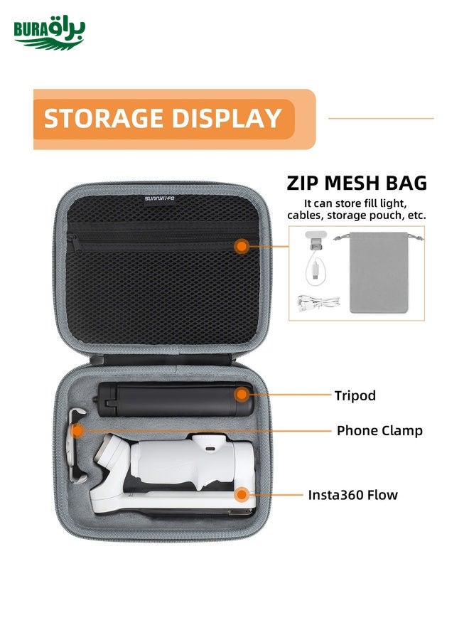 BURAQ For Insta360 Flow Gimbal Sunnylife Portable Storage Bag Box (Grey)  - Image 5