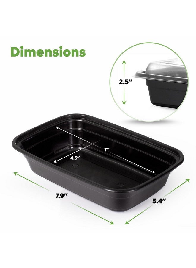 Comfy Package [24 oz -50 Count 1 Compartment Meal Prep Containers Reusable - Microwaveable, Dishwasher and Freezer Safe, BPA-Free, Portion Control and Convenience Food Storage with Lids, Stackable - Image 2