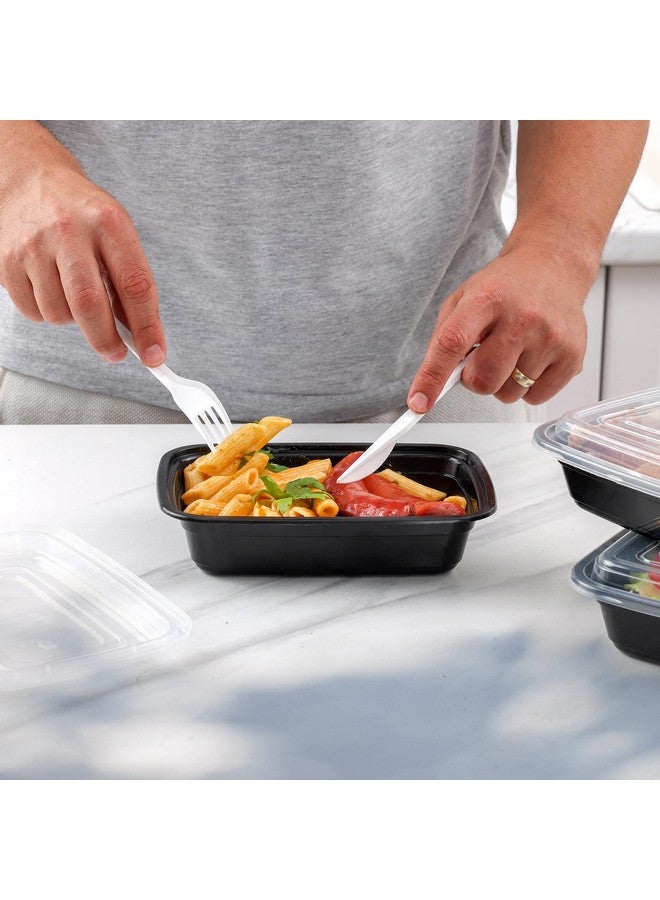 Comfy Package [24 oz -50 Count 1 Compartment Meal Prep Containers Reusable - Microwaveable, Dishwasher and Freezer Safe, BPA-Free, Portion Control and Convenience Food Storage with Lids, Stackable - Image 5