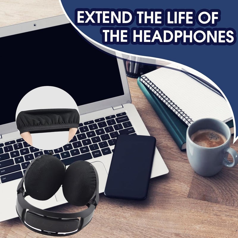 Clydewy 2 Pairs(4 Pcs) Headphone Ear Covers Replacement Headset Ear Covers Dust Sweat Proof Reusable Headphone Sleeves Washable Stretchable Fits 2.36"-3.35" Headsets (6-8.5 Cm) - Image 5