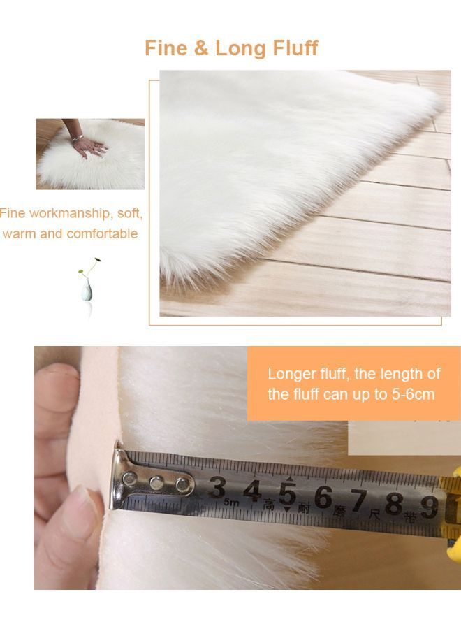XiuWoo Fluffy Floor Rug White 30x5x20centimeter  - Image 4