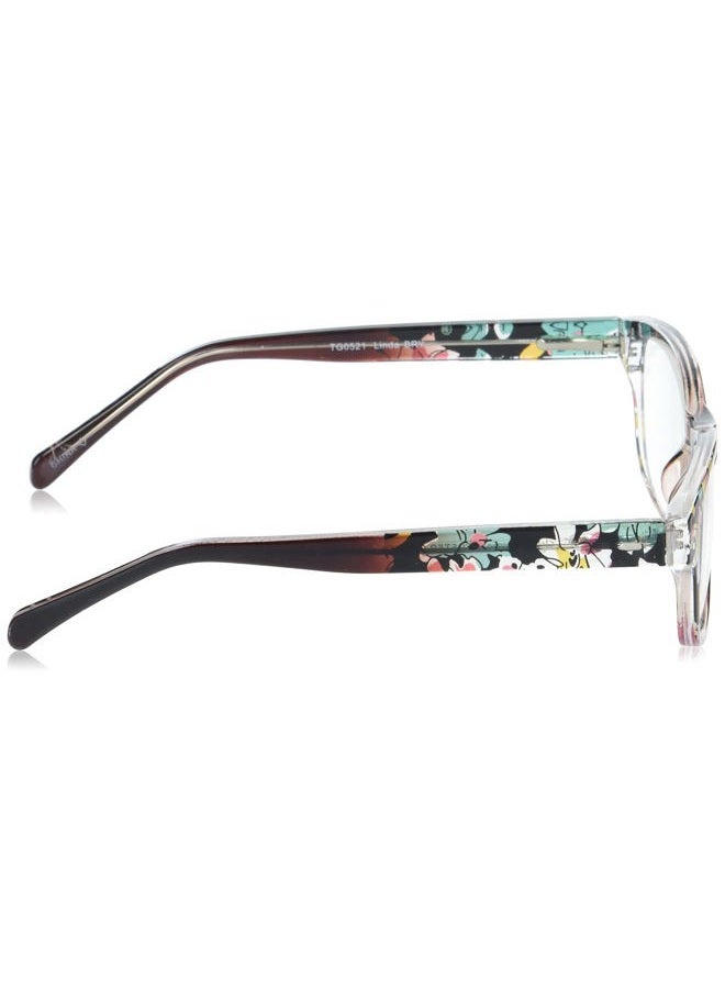 Foster Grant Sofia Vergara x Foster Grant Women's Linda Square Reading Glasses, Crystal Berry Floral - Image 3