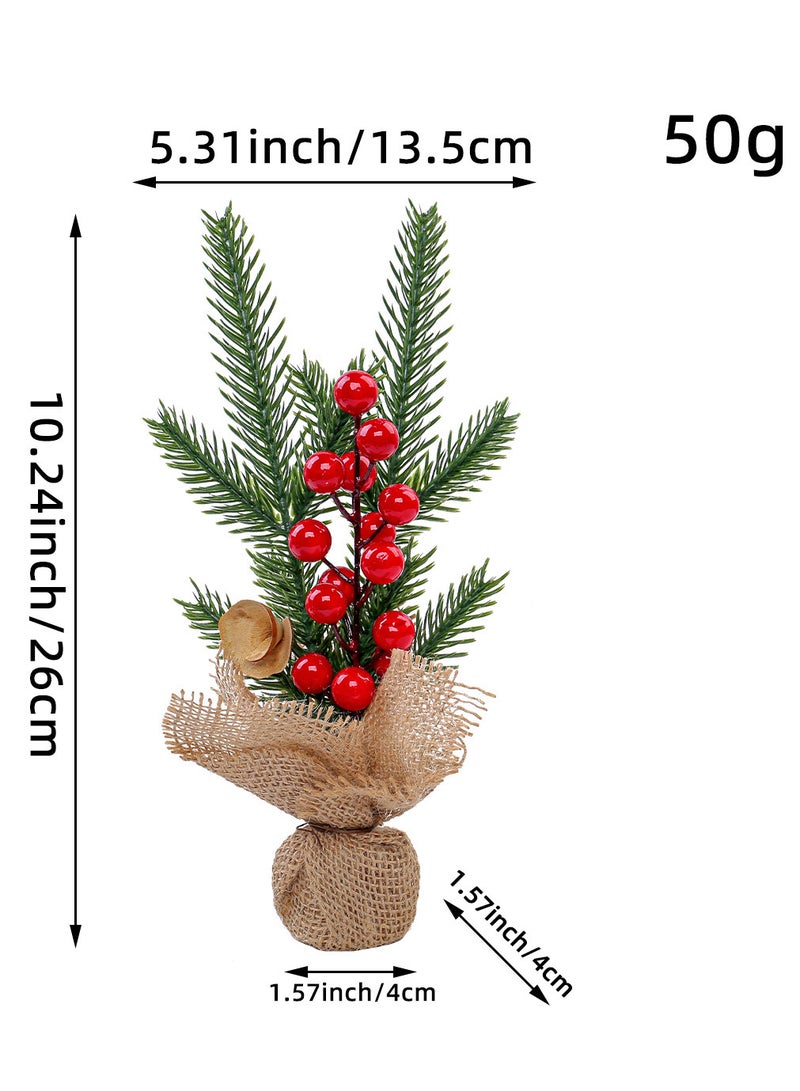 AUTOYSUR 3 قطع شجرة عيد الميلاد صغيرة أشجار عيد الميلاد الصغيرة مع ضوء خيوط زينة عيد الميلاد للطاولة شجرة صنوبر صناعية صغيرة لاحتفال عيد الميلاد ديكور المنزل - Image 3