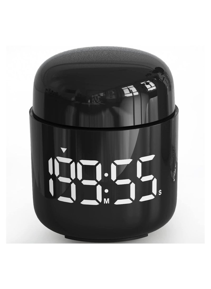 SYOSI - SYOSI Digital Timer, Rotary Countup Timer with Large LED Display Volume Adjustment, Timer for Cooking, Classroom Time for Kids and Teachers. (Black) - Image 1