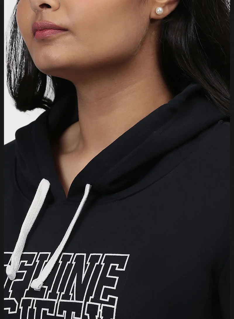 Instafab Plus Front Pocket Printed Hoodie