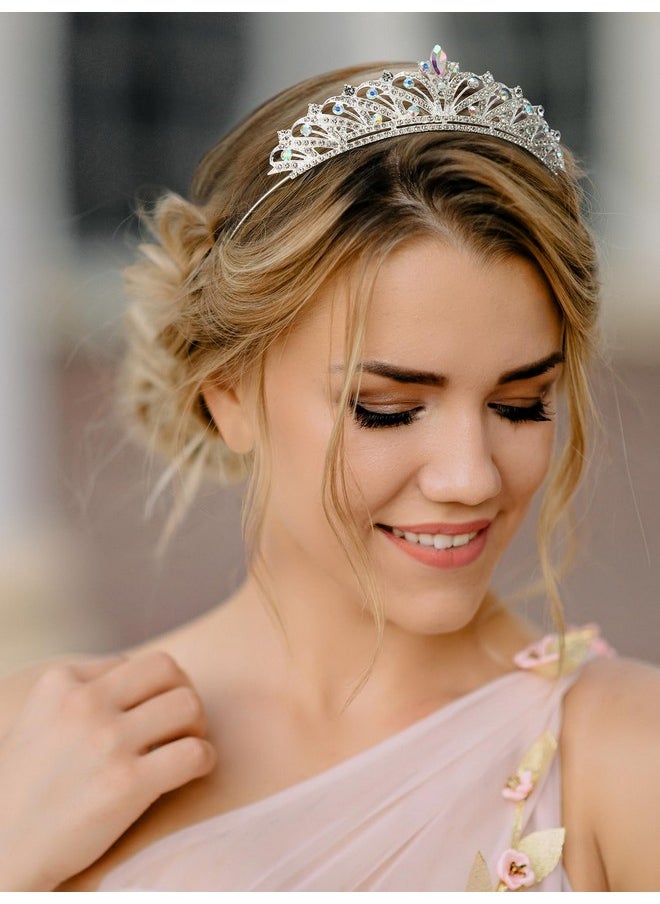 SWEETV Wedding Tiara Princess Crown Rhinestone Tiaras For Women And Girls Rhinestone Bridal Princess Tiara Jewelry Headpieces For Bridalbirthdayparty Costume Hair Accessoriesmulticolored  - Image 3