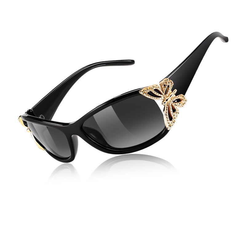 FEISEDY Trendy Polarized Y2K Sunglasses Wrap Around Butterfly Design Fashion Sunnies UV400 Protection B0078 - Image 2