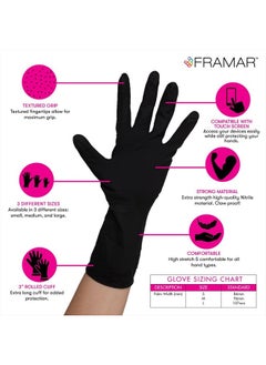 framar Powder Free Nitrile Gloves – 12 INCH Black Gloves Disposable Latex Free, Non Latex Gloves, Nitrile Gloves Medium Latex Free Gloves Medium, Guantes Desechables Medium Nitrile Gloves  - Image 2
