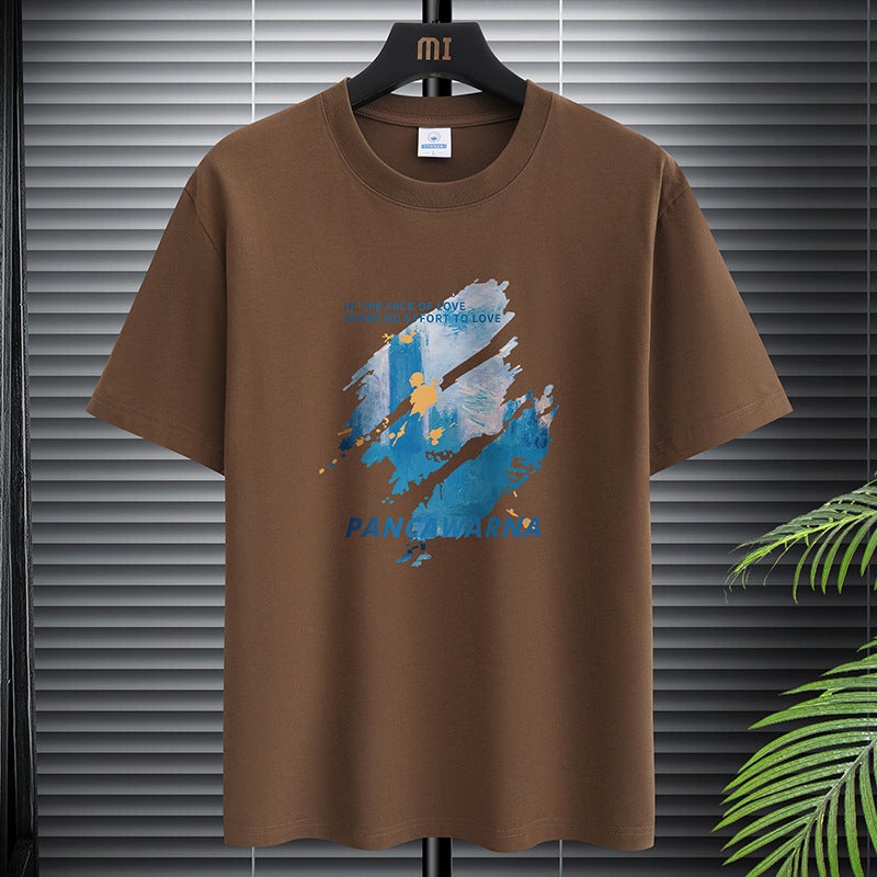 200G Heavy Cotton T-Shirt Men'S Short-Sleeved Printed Inner T-Shirt Loose Top Men'S White Bottoming Shirt - Image 2