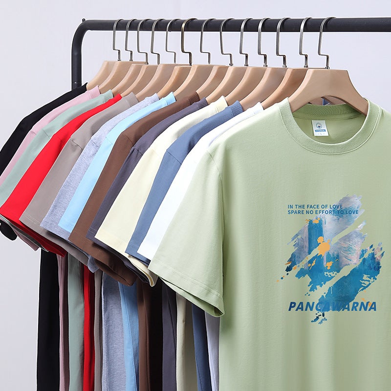 200G Heavy Cotton T-Shirt Men'S Short-Sleeved Printed Inner T-Shirt Loose Top Men'S White Bottoming Shirt - Image 5
