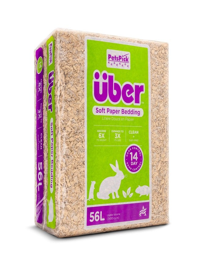 PETSPICK Uber Soft Paper Pet Bedding for Small Animals, Natural, 56L - Image 1