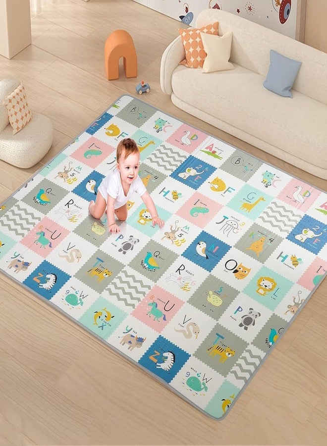 CozyCrest Baby Play Met Foldable Foam Baby Early Playmat For Large Mats Double Side Soft Baby Play Crawl Floor Mat Waterproof Portable Outdoor-Indoor (6.5X5-Feet),Multicolor - Image 4