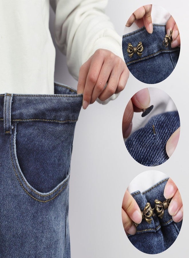 MASONEE Pant Waist Tightener Adjustable Jeans Button Pin for Waist Pants Clips to Tighten Waist No Sew Detachable Make Jeans Waist Smaller 4 Sets Jean Buttons for Loose Jeans Instant Pants Button Tightener - Image 3