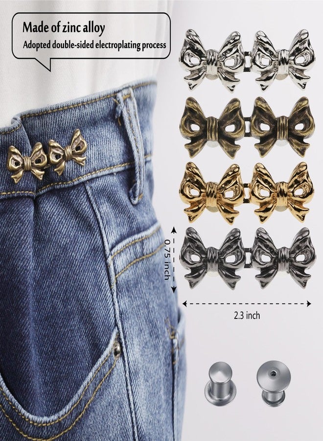 MASONEE Pant Waist Tightener Adjustable Jeans Button Pin for Waist Pants Clips to Tighten Waist No Sew Detachable Make Jeans Waist Smaller 4 Sets Jean Buttons for Loose Jeans Instant Pants Button Tightener - Image 4