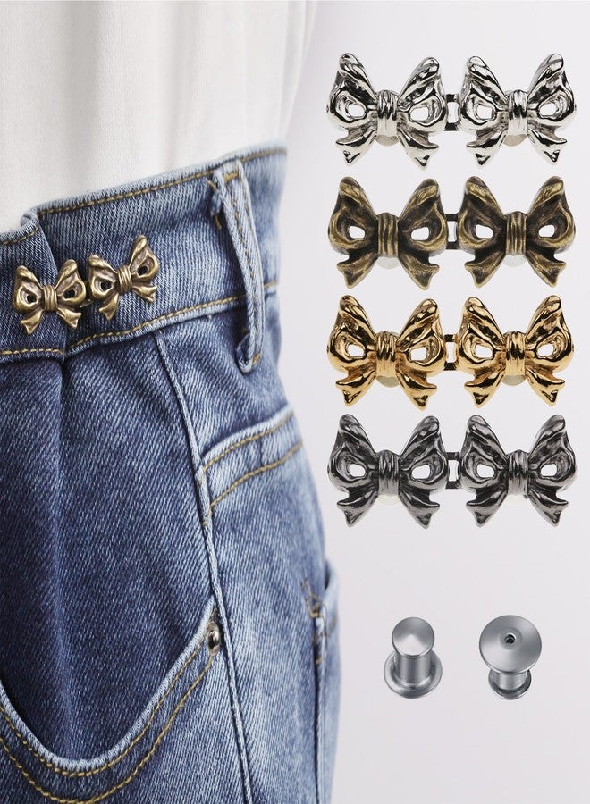 MASONEE Pant Waist Tightener Adjustable Jeans Button Pin for Waist Pants Clips to Tighten Waist No Sew Detachable Make Jeans Waist Smaller 4 Sets Jean Buttons for Loose Jeans Instant Pants Button Tightener - Image 1