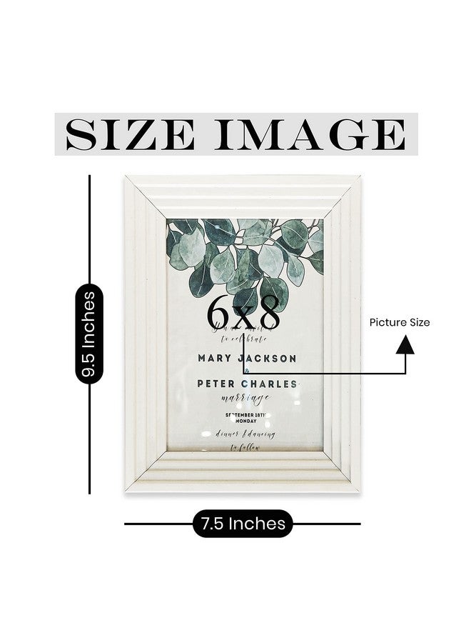 Art Street Premium 3D Table Top Photo Frame, Designer Picture Frames,Home Décor For Office Desk, Bedroom & Living Room (White, Size 6x8 inch) - Image 3