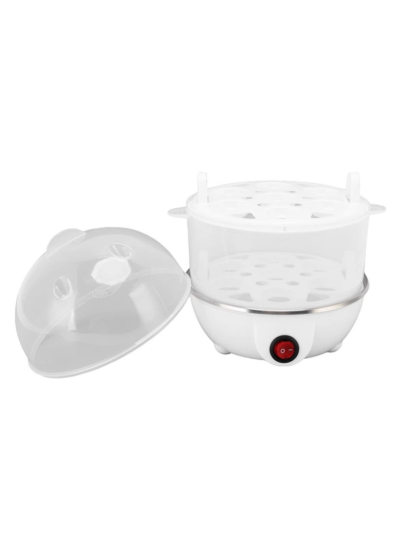 وعاء بيض، 350 واط، طبقتين، يسع 14 بيضة، طباخ بيض كهربائي، طباخ بيض سريع، إيقاف تلقائي للبيض الصلب (طبقتان أبيض) - Image 2