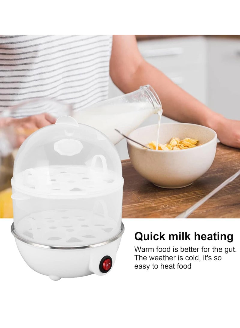 وعاء بيض، 350 واط، طبقتين، يسع 14 بيضة، طباخ بيض كهربائي، طباخ بيض سريع، إيقاف تلقائي للبيض الصلب (طبقتان أبيض) - Image 3