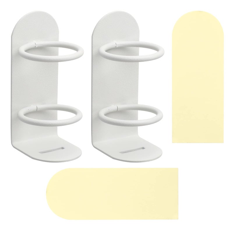 2 Pack Electric Toothbrush Holders Stick on The Wall Electric Metal Tooth Brushing Holder Wall Mounted Bathroom Organizer White