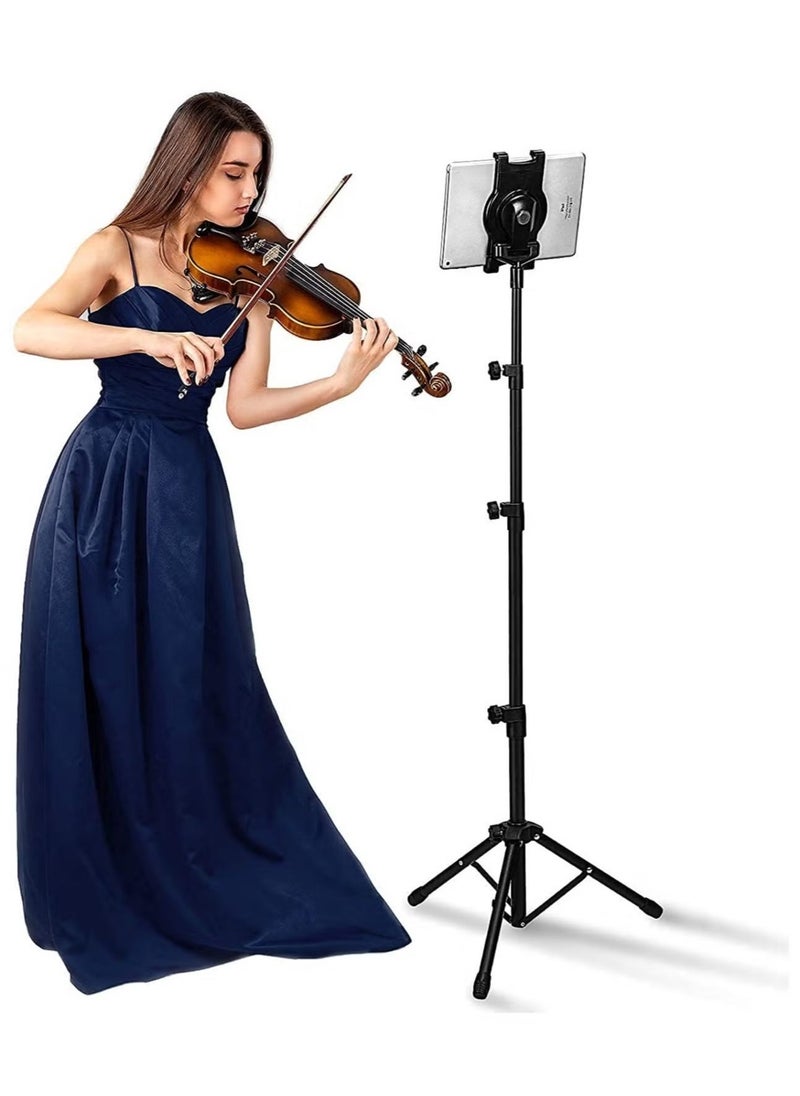TIGER Tabletop Tablet Holder Stand | Floor Height Adjustable Tablet Tripod Stand for iPad Mini 1-3, iPad Air, iPad 2-6, Most 7-10 Inch Tablets, Includes Easy Carrying Bag  - Image 1