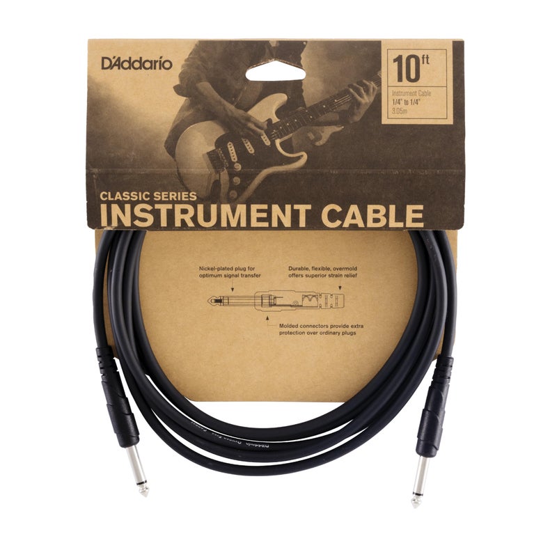 D'Addario Planet Waves Classic Series Instrument Cable, 10 feet for Amplifier, black - Image 2