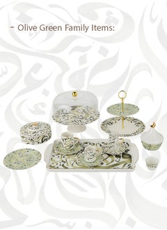Trust Porcelain Cake Stand With Acrylic Lid 28.8CM Olive Green  - Image 3