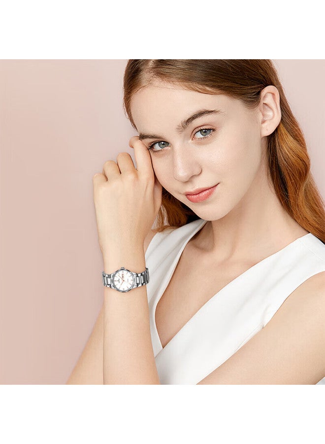 Ebohr Women's Master Series Watch, Tungsten Steel Band, Fashionable Quartz Movement, Water-resistant, Holiday Gift, New Year's Eve, 56330328 - Image 3