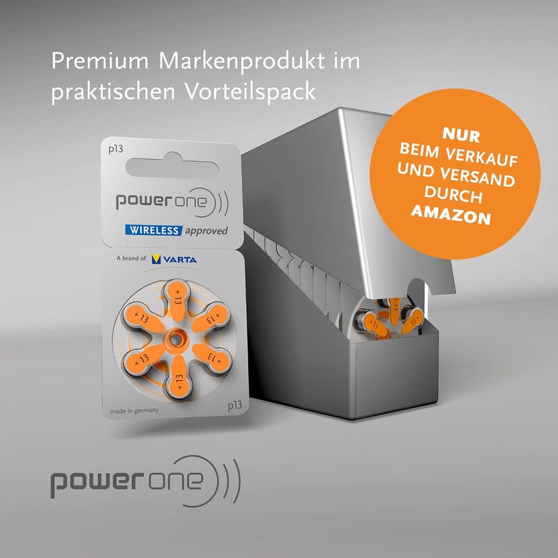 VARTA Power One Hearing Aid Battery size 13 made in Germany Genuine 60 Pack - Image 2
