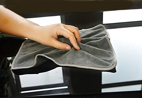 Auto Hub Microfiber Cloth for Car - 350 GSM (40x40 CM) Car Cleaning Cloth, Thick Plush, Lint Free, Streak Free Microfiber Cloth for Bike & Car Washing & Drying Pack of 6-Grey - Image 5