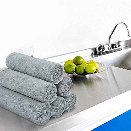 Auto Hub Microfiber Cloth for Car - 350 GSM (40x40 CM) Car Cleaning Cloth, Thick Plush, Lint Free, Streak Free Microfiber Cloth for Bike & Car Washing & Drying Pack of 6-Grey - Image 2