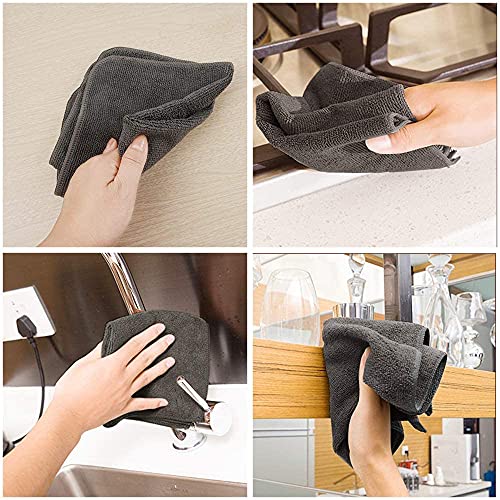 Auto Hub Microfiber Cloth for Car - 350 GSM (40x40 CM) Car Cleaning Cloth, Thick Plush, Lint Free, Streak Free Microfiber Cloth for Bike & Car Washing & Drying Pack of 6-Grey - Image 3