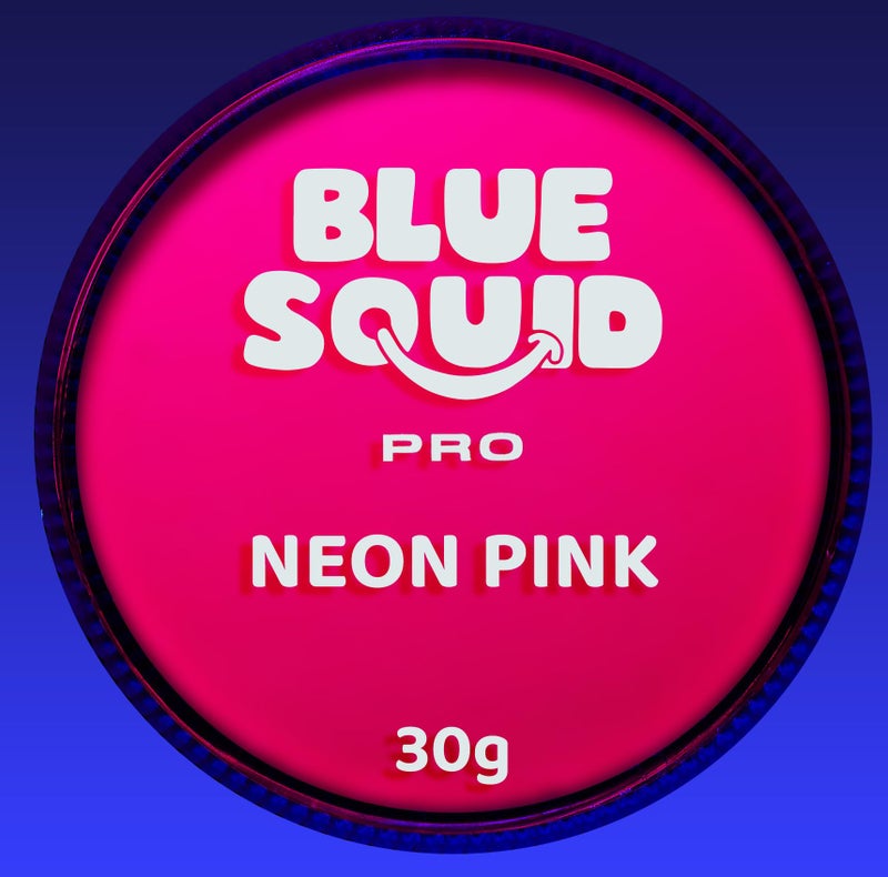 Blue Squid Face Paint Water Based Single Cake Professional Face Paint & Body Paint - Water Activated, Kids Adults Face Painting for Costume, Halloween Makeup, Cosplay - Neon Pink Face Paint 30g - Image 1