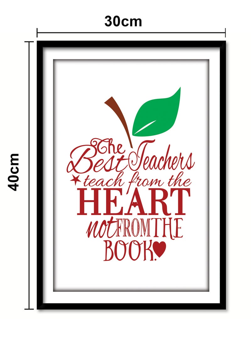 Spoil Your Wall ملصقات حائط مع اقتباسات تقديرية لأفضل المعلمين الذين يعلمون من القلب وإطار أسود - إطارات صور ديكور منزلي فنية للحائط - 30 × 40 سم من Spoil Your Wall - Image 3