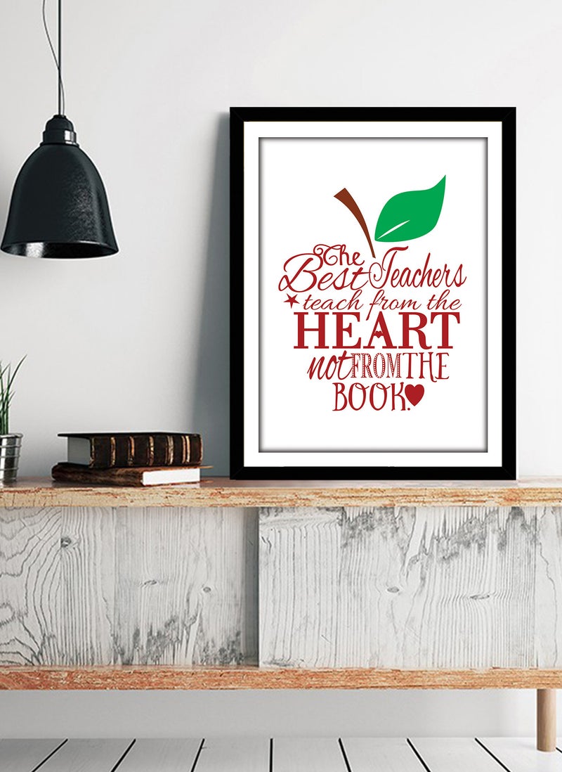 Spoil Your Wall ملصقات حائط مع اقتباسات تقديرية لأفضل المعلمين الذين يعلمون من القلب وإطار أسود - إطارات صور ديكور منزلي فنية للحائط - 30 × 40 سم من Spoil Your Wall - Image 2