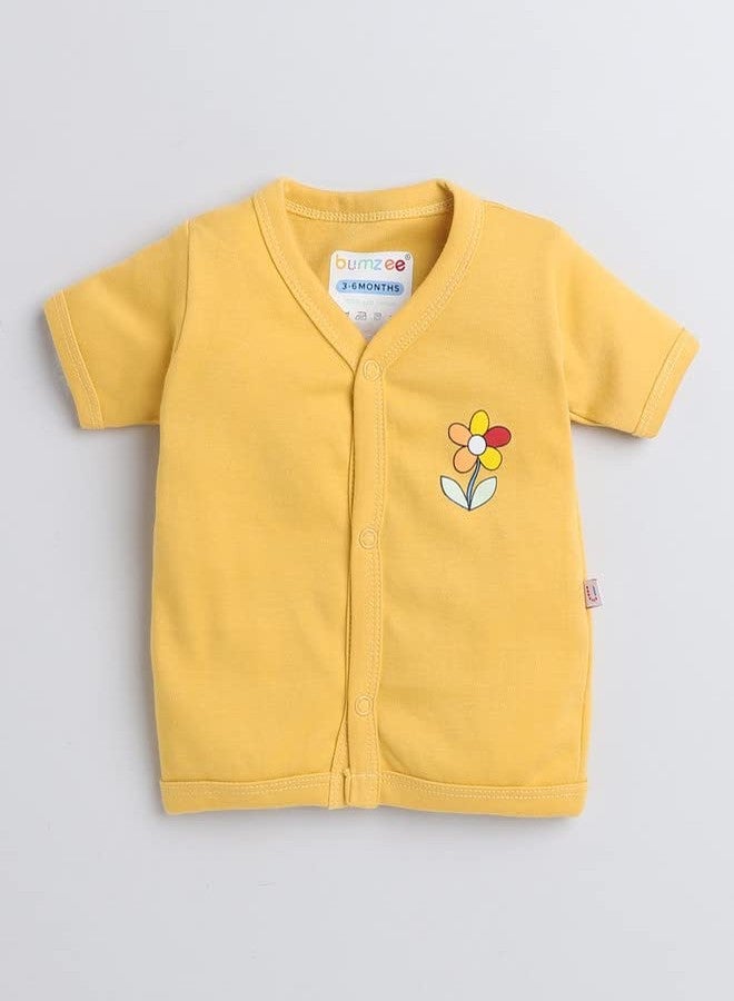 BUMZEE Yellow & White Girls Half Sleeves Jablas Pack of 3 Age - 9-12 Months (Peb8211E-ylw.wht) - Image 4
