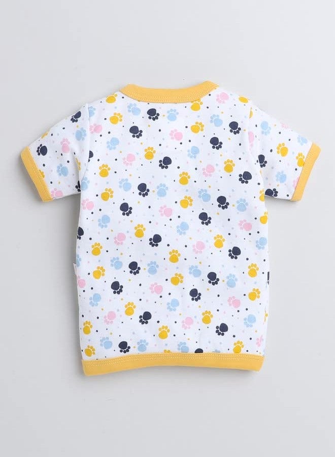 BUMZEE Yellow & White Girls Half Sleeves Jablas Pack of 3 Age - 9-12 Months (Peb8211E-ylw.wht) - Image 3