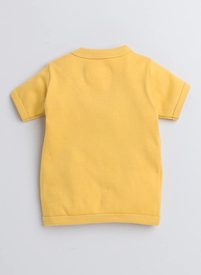 BUMZEE Yellow & White Girls Half Sleeves Jablas Pack of 3 Age - 9-12 Months (Peb8211E-ylw.wht) - Image 5