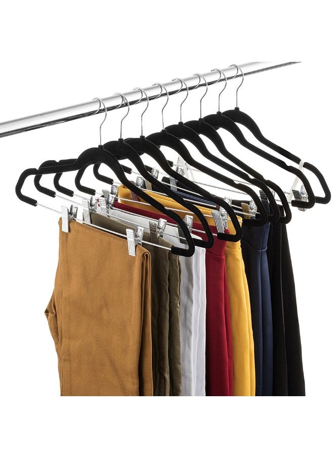 ZOBER Premium Velvet Skirt Hangers (30 Pack) Non Slip Velvet Pants Hangers with Metal Clips, 360° Hook, Durable Ultra Thin Space Saving Velvet Hangers, Notched Clothes Hangers for Suits, Dress & Shirt  - Image 2